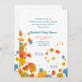 秋男の赤ちゃんシャワー 招待状 (正面/裏面)