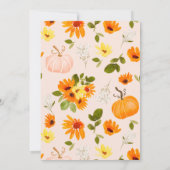 秋男女兼用の小さなかぼちゃの赤ちゃんシャワー 招待状 (裏面)