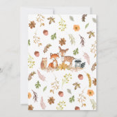 秋男女兼用ウッドランドベビーシャワー 招待状 (裏面)