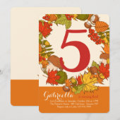 秋番号誕生日招待状 招待状 (正面/裏面)