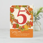 秋番号誕生日招待状 招待状 (スタンド正面)