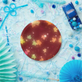 秋白熱［赤熱］光を放つカラフルカエデ葉茶色オレンジ ペーパープレート (パーティー)