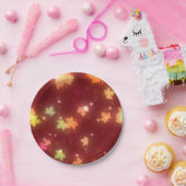 秋白熱［赤熱］光を放つカラフルカエデ葉茶色オレンジ ペーパープレート (パーティー)