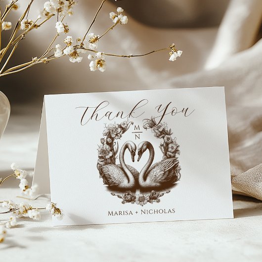 秋白鳥結婚湖サンキューカード サンキューカード