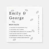 秋白黒葉秋結婚の スタンダードカクテルナプキン (正面)