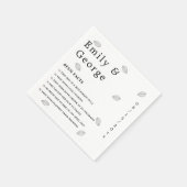 秋白黒葉秋結婚の スタンダードカクテルナプキン (角)