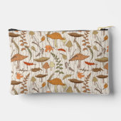 秋真菌と葉 – シームレスなパターン。 アクセサリーポーチ (裏面)