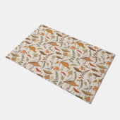 秋真菌と葉 – シームレスなパターン。 ドアマット (アングル)