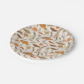 秋真菌と葉 – シームレスなパターン。 ペーパープレート (アングル)