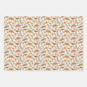 秋真菌と葉 – シームレスなパターン。 ラッピングペーパーシート (正面3)