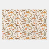 秋真菌と葉 – シームレスなパターン。 ラッピングペーパーシート (正面)