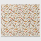 秋真菌と葉 – シームレスなパターン。 ラッピングペーパー (フラット)