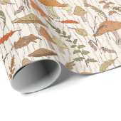 秋真菌と葉 – シームレスなパターン。 ラッピングペーパー (ロールコーナー)