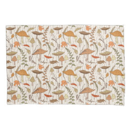 秋真菌と葉 – シームレスなパターン。 枕カバー