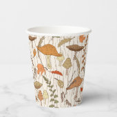 秋真菌と葉 – シームレスなパターン。 紙コップ (裏面)