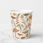 秋真菌と葉 – シームレスなパターン。 紙コップ (左)