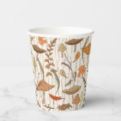 秋真菌と葉 – シームレスなパターン。 紙コップ (右)