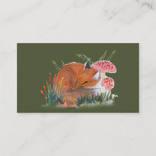 秋眠いキツネおむつラッフルチケットエンクロージャ エンクロージャーカード (裏面)