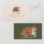 秋眠いキツネおむつラッフルチケットエンクロージャ エンクロージャーカード (正面/裏面)