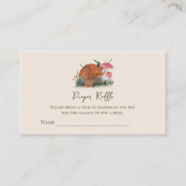 秋眠いキツネおむつラッフルチケットエンクロージャ エンクロージャーカード