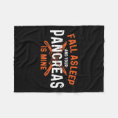 秋眠っていると膵臓は私のもの – 糖尿病D フリースブランケット (正面(横))