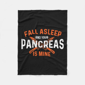 秋眠っていると膵臓は私のもの – 糖尿病D フリースブランケット