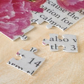 秋眠る黒猫ホットピンクの花 ジグソーパズル (側面)