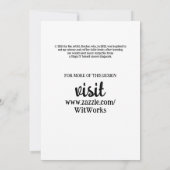 秋眠る黒猫ホットピンクの花 招待状 (裏面)