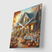 秋祝のチャーム スクエア壁時計 (傾斜)