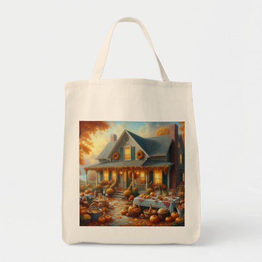 秋祝のチャーム トートバッグ (正面)