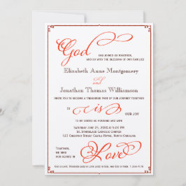 秋神は愛クリスチャン結婚式招待状 招待状