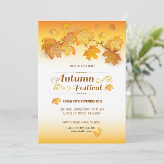 秋祭りチラシ 招待状 (スタンド正面)