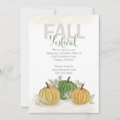 秋祭り 水彩 簡単なパンプキン ゴード 招待状 (正面)
