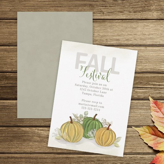 秋祭り 水彩 簡単なパンプキン ゴード 招待状