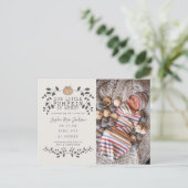 秋私たちのリトルカボチャ誕生ベビー発表 ポストカード (スタンド正面)