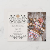 秋私たちのリトルカボチャ誕生ベビー発表 ポストカード (正面/裏面)