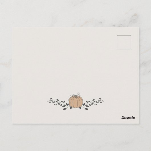 秋私たちのリトルカボチャ誕生ベビー発表 ポストカード (裏面)