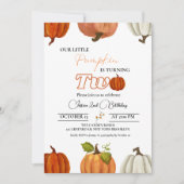 秋私たちの小さなカボチャは、2つの2番目の誕生日を回転 招待状 (正面)