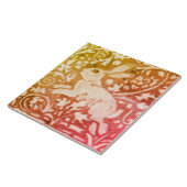 秋秋うさぎ金ゴールド銅コーラルウッドランドリーフ タイル (側面)