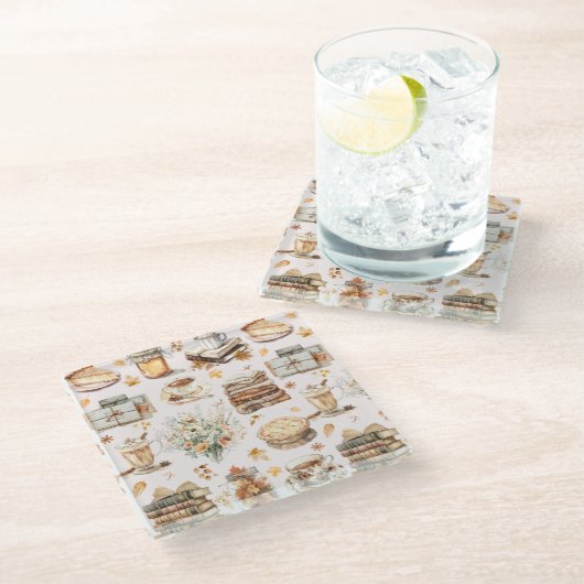 秋秋お気に入りののエッセンシャルテイスト ガラスコースター (アングル)