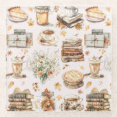 秋秋お気に入りののエッセンシャルテイスト ガラスコースター (正面)