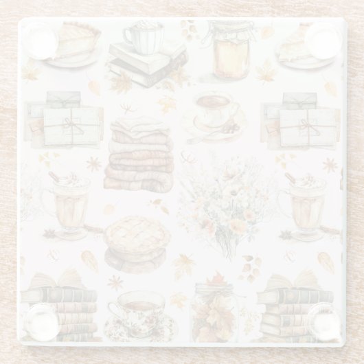 秋秋お気に入りののエッセンシャルテイスト ガラスコースター (裏面)