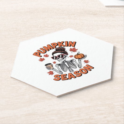 秋秋かぼちゃの季節 ペーパーコースター (アングル)