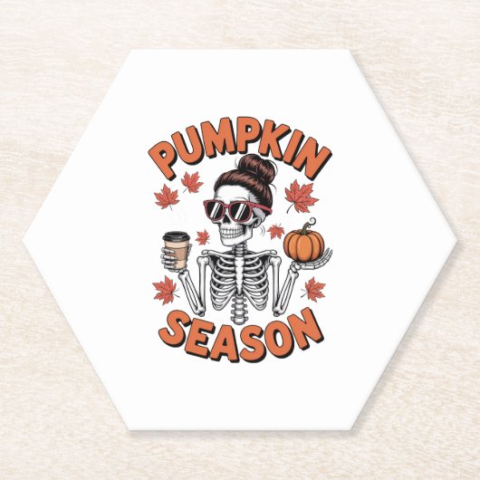 秋秋かぼちゃの季節 ペーパーコースター (正面)