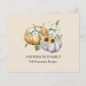 秋秋かぼちゃひまわり綿レシピカード (裏面)