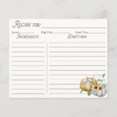 秋秋かぼちゃひまわり綿レシピカード (正面)