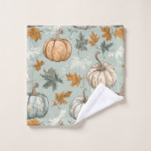 秋秋かぼちゃタオルセット3ティール(緑がかった色) バスタオルセット (ウォッシュタオル)