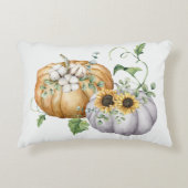 秋秋かぼちゃヒマワリと綿花 アクセントクッション (正面)