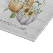 秋秋かぼちゃヒマワリと綿花 カッティングボード (角)