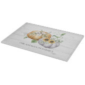 秋秋かぼちゃヒマワリと綿花 カッティングボード (角)